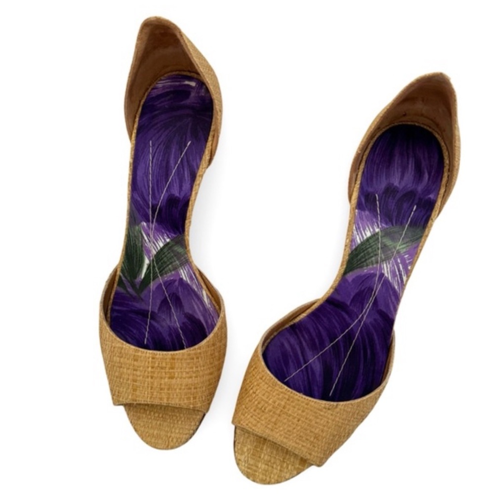 KATE SPADE • Eden Raffia Heels Shoes Includes Box Made In Italy